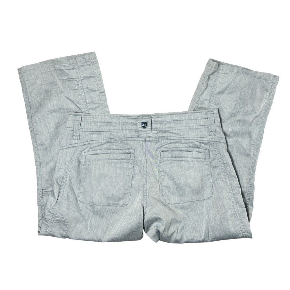 KUHL Cabo Kapri Hiking Pants Womens 4 Light Blue Linen Blend Outdoor